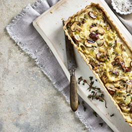 Vegansk svampequiche