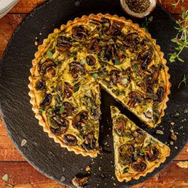 Vegane Pilz-Pesto-Tarte