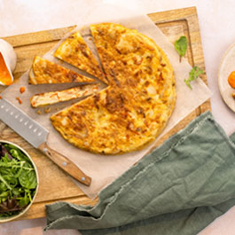 Spanish Omelette with Red Pepper Sauce