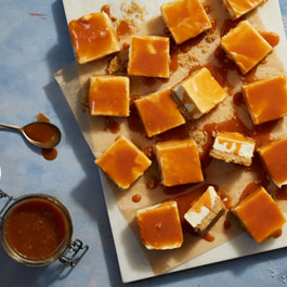 Five Ingredient Salted Caramel Cheesecake Bars