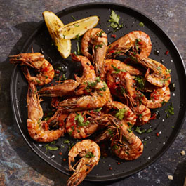 Gamberoni all'aglio e peperoncino