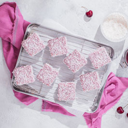 Coconut and Cherry Lamingtons