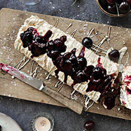 White Chocolate and Cherry Roulade