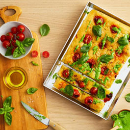 Tomato and Pesto Focaccia
