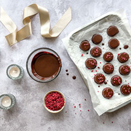 Raspberry Marzipan Drops