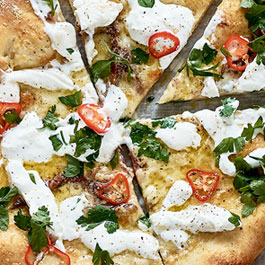 Burrata and Anchovy Pizza