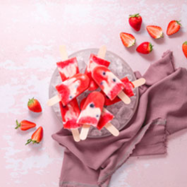 Strawberry and Kefir Popsicles
