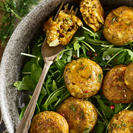 Carrot Halloumi and Dill Bites