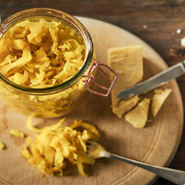 Turmeric and Ginger Sauerkraut with Pineapple 