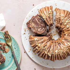 Gâteau marbré au café