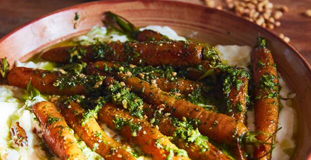 Carrot Top Pesto With Roast Dutch Carrots - OzHarvest #HereforHope.jpg