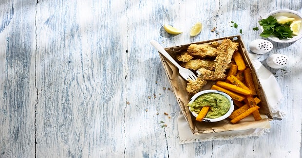 Nut crusted fish goujons with butternut squash chips.jpg